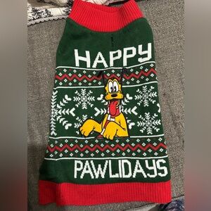 Disney dog Green and Red Acrylic Sweater
